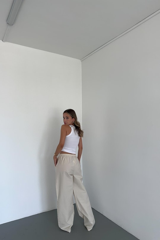 Relax Bağcıklı Pantolon Taş