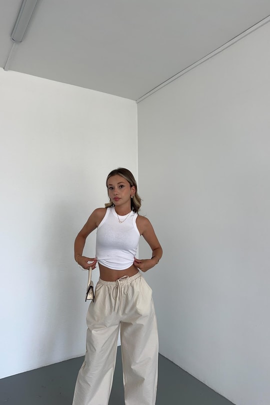 Relax Bağcıklı Pantolon Taş
