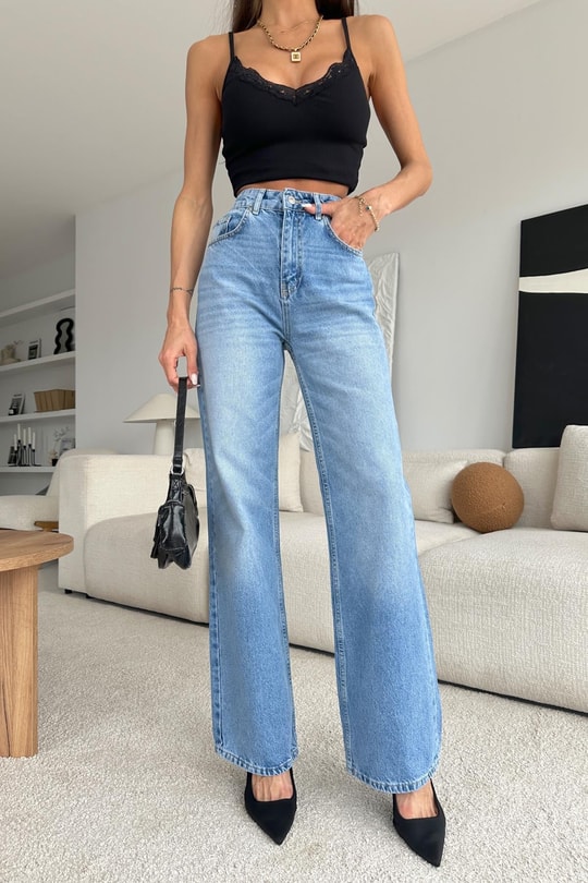 Street Wide Leg Jean Mavi