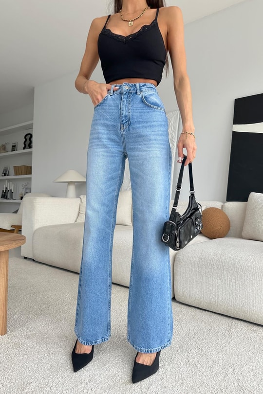 Street Wide Leg Jean Mavi
