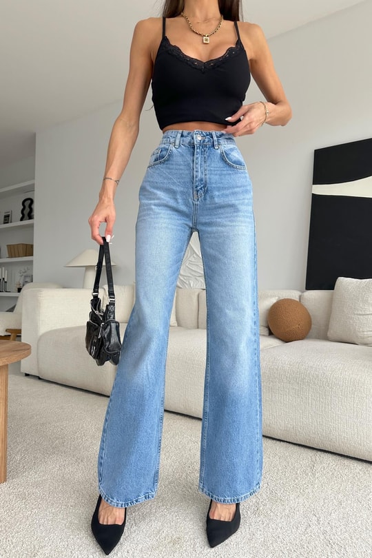 Street Wide Leg Jean Mavi