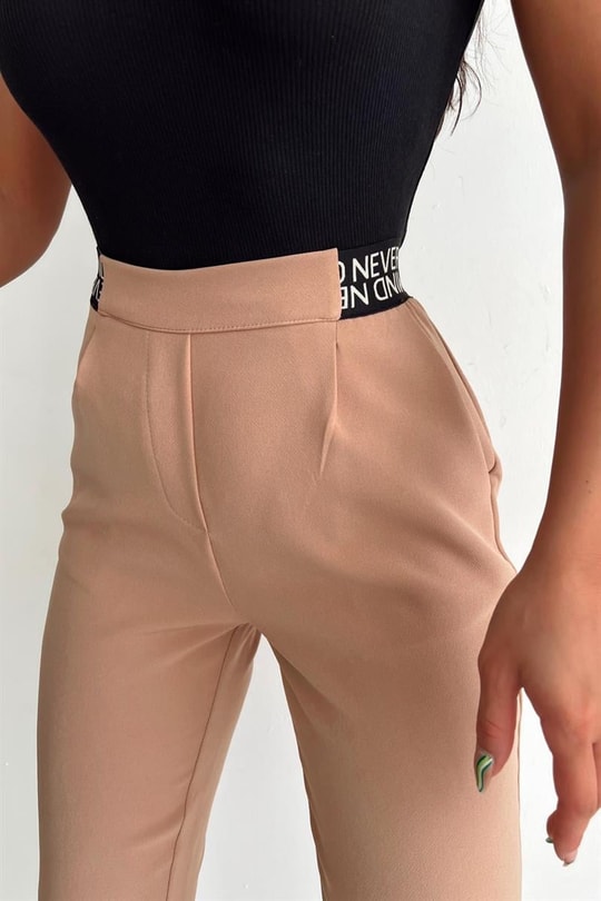 Texs Baskılı Havuç Pantolon Camel