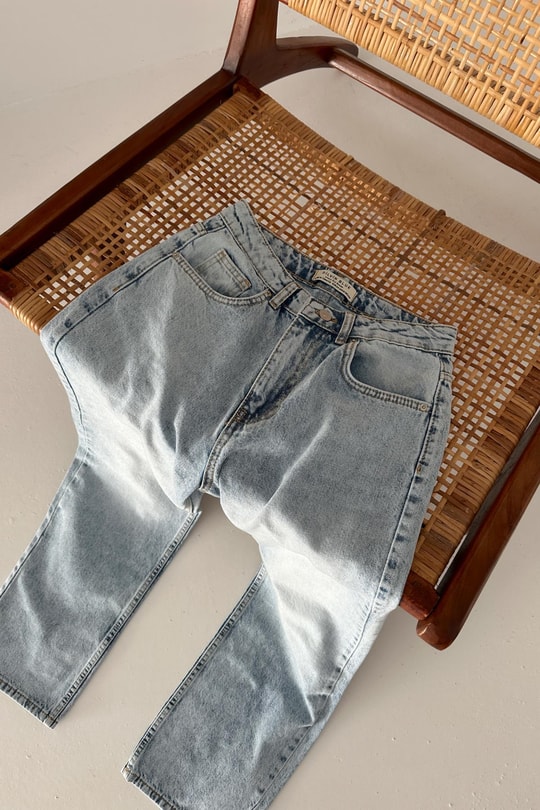 Wide Leg Jean Buz Mavi