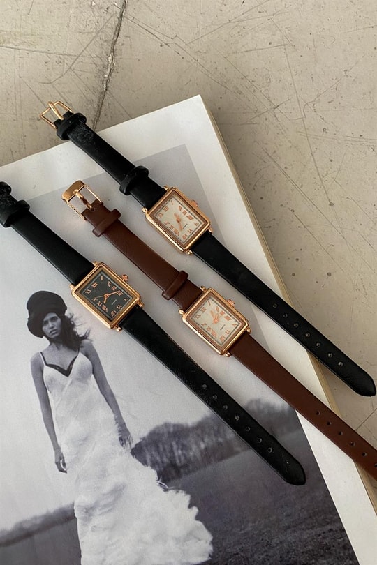 Roma Rakamlı Edith Vintage Saat Kahve
