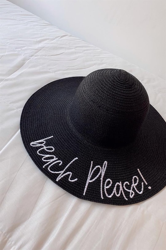 Beach Please Hasır Şapka Siyah