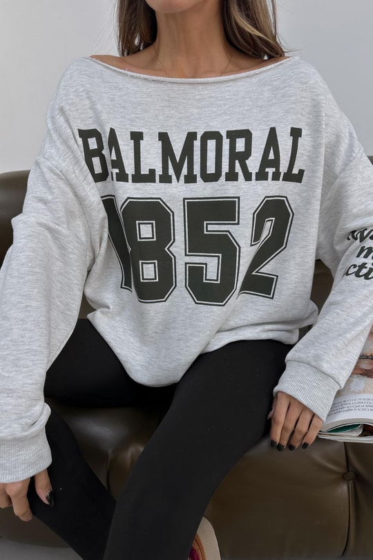 Balmoral Sweatshirt Gri Melanj