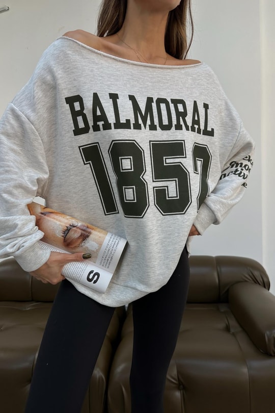 Balmoral Sweatshirt Gri Melanj