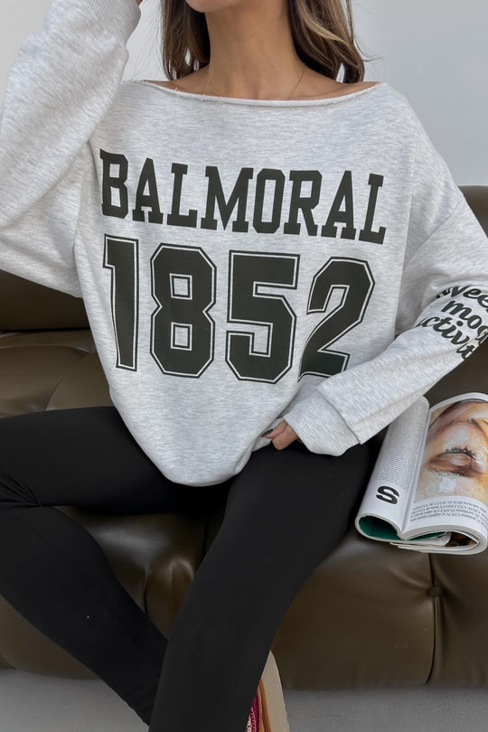 Balmoral Sweatshirt Gri Melanj