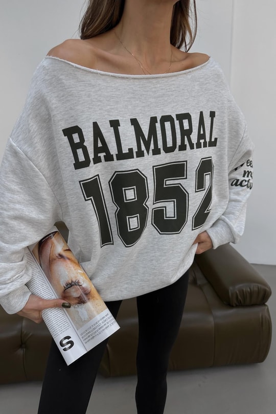 Balmoral Sweatshirt Gri Melanj