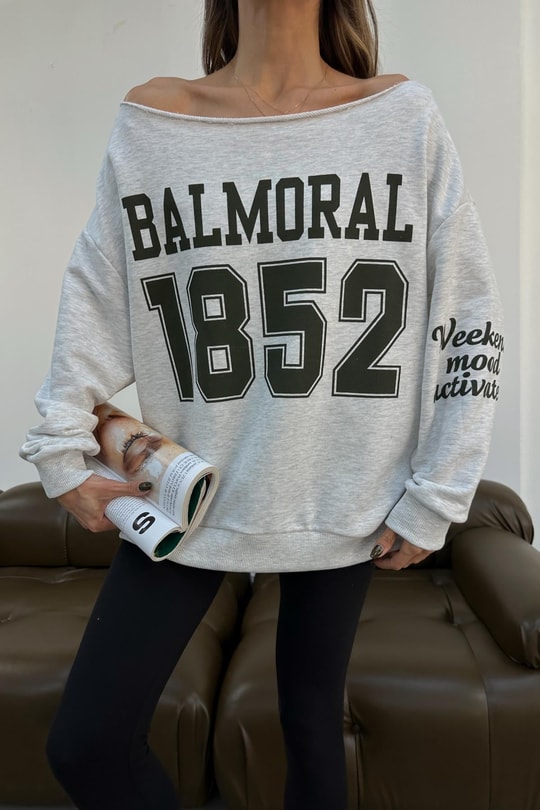 Balmoral Sweatshirt Gri Melanj