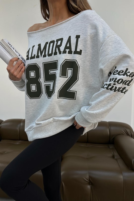 Balmoral Sweatshirt Gri Melanj