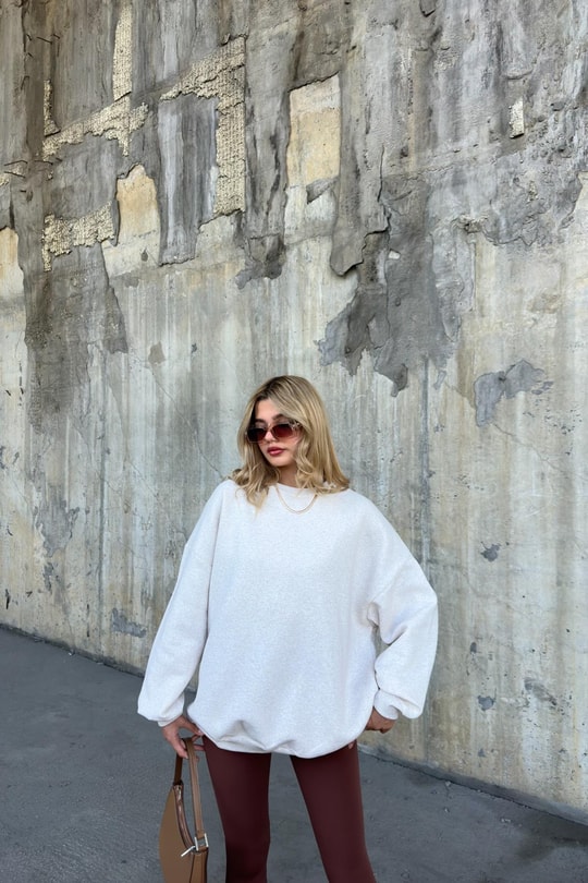 Basic Sweat Bej Melanj