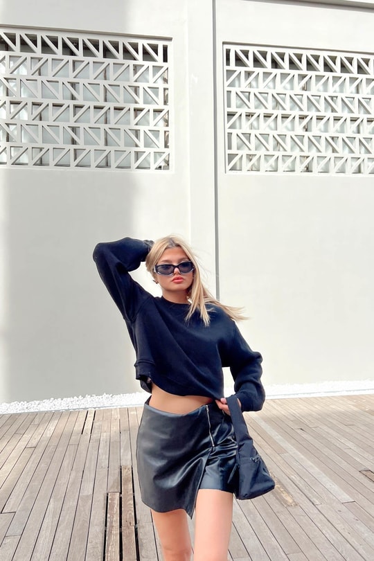Bisiklet Yaka Celp Sweatshirt Lacivert
