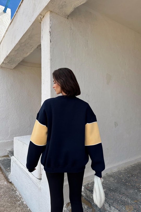 California Nakış Sweat Lacivert