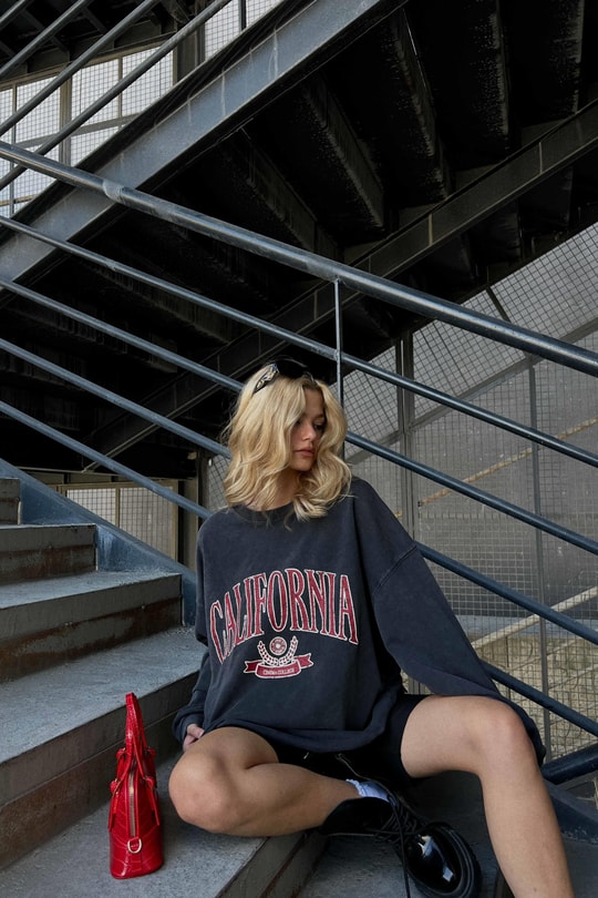 Calıfornıa Yıkamalı Sweat Füme