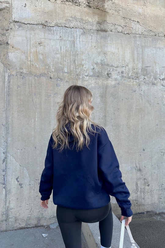 Chıcago Baskı Sweatshirt Lacivert