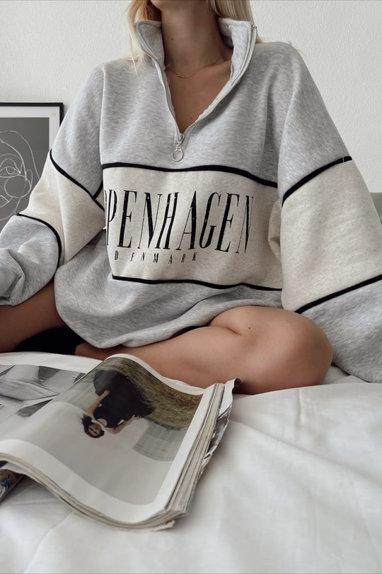 Copenhagen Zip Sweatshirt Gri