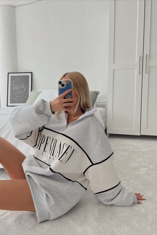 Copenhagen Zip Sweatshirt Gri