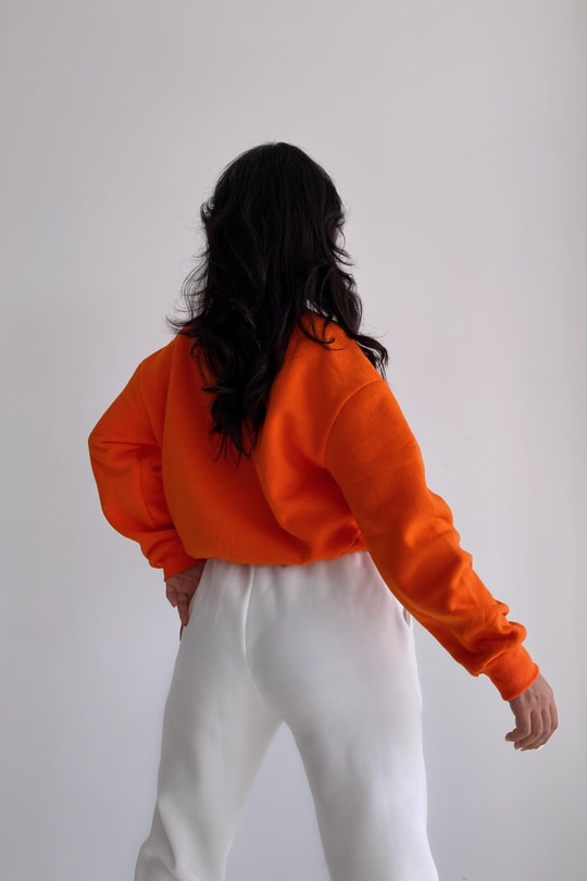 Crop Basic Sweatshirt Oranj
