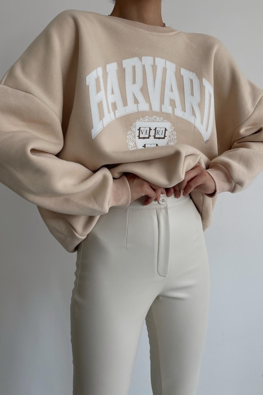 Harvard Kolej Sweatshirt Bej