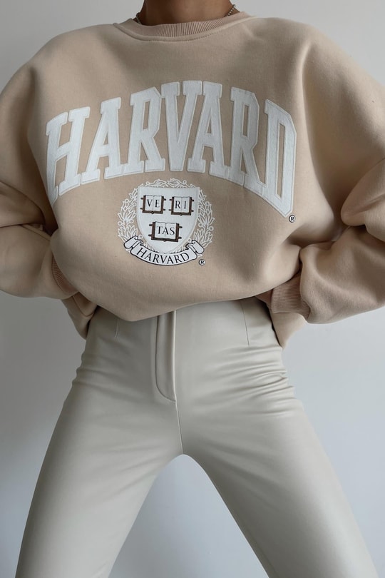 Harvard Kolej Sweatshirt Bej