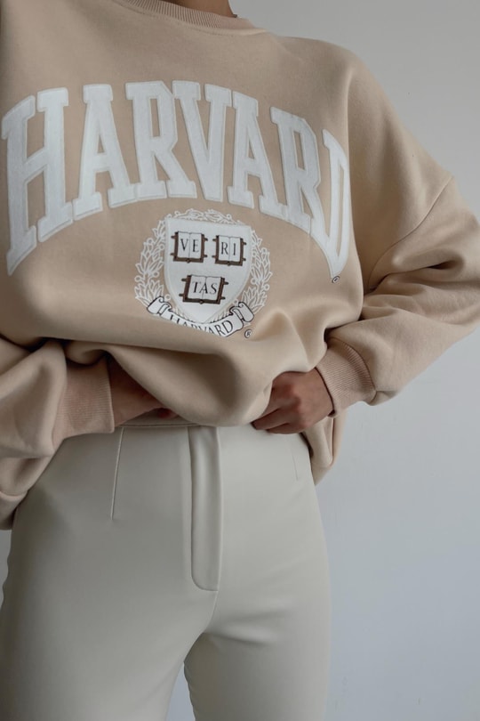 Harvard Kolej Sweatshirt Bej