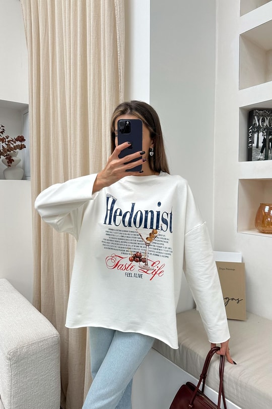 Hedonist New Sweat Beyaz