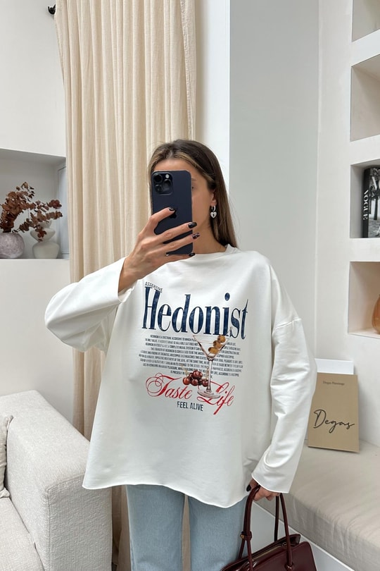 Hedonist New Sweat Beyaz
