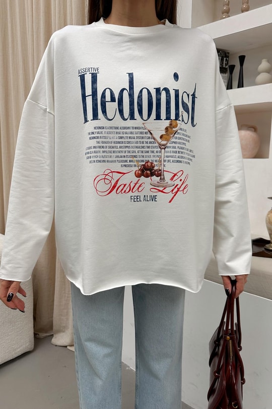 Hedonist New Sweat Beyaz