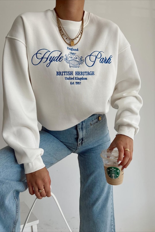Hyde Park Sweatshirt Beyaz