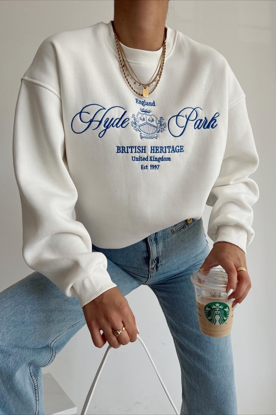 Hyde Park Sweatshirt Beyaz
