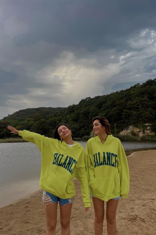 Kapüşonlu Balance Sweatshirt Neon Yeşil