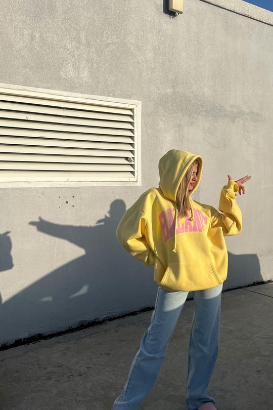 Kapüşonlu Balance Sweatshirt Sarı