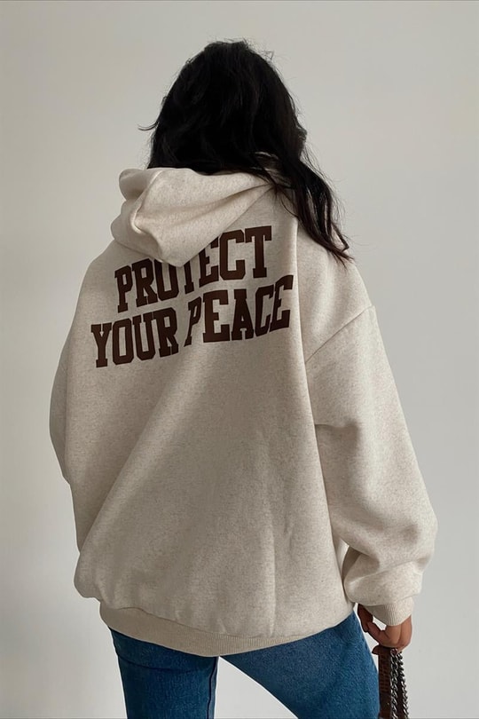 Kapüşonlu Balance Sweatshirt Taş