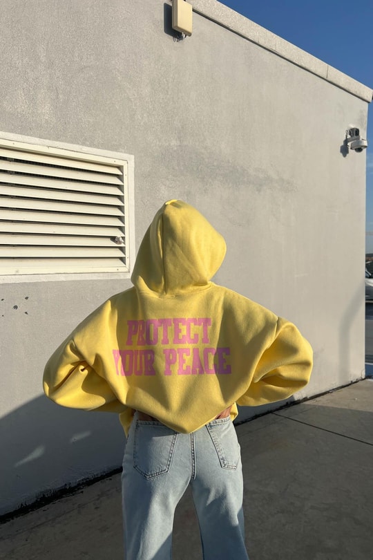 Kapüşonlu Balance Sweatshirt Sarı