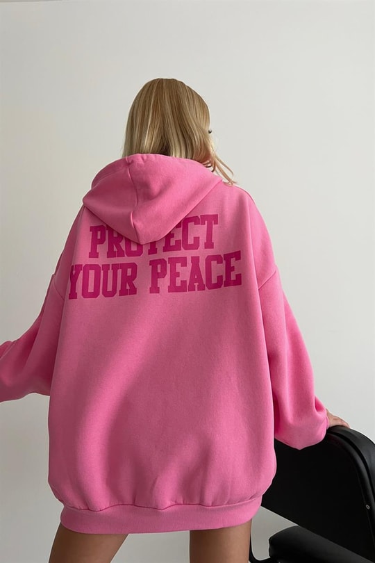 Kapüşonlu Balance Sweatshirt Pembe