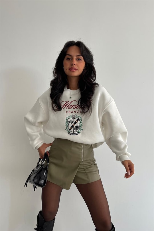 Marseille Sweatshirt Beyaz