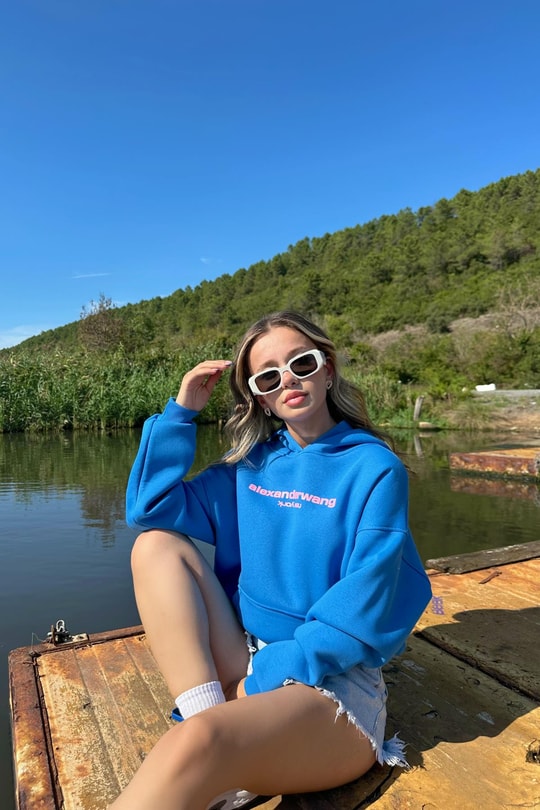 NY Kanguru Cep Sweat Mavi