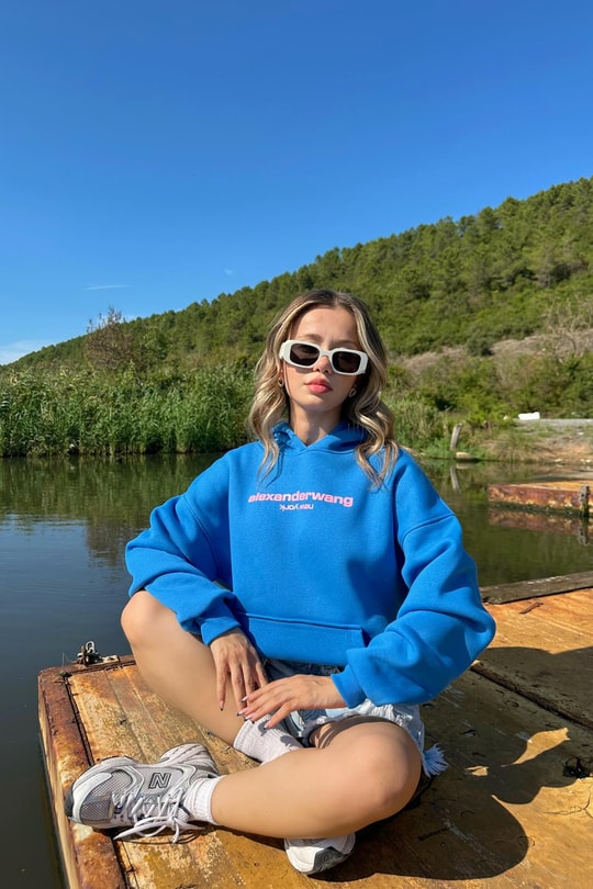 NY Kanguru Cep Sweat Mavi