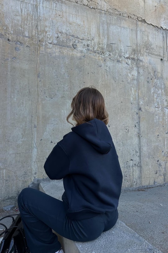 Nyc Nakışlı Sweat Lacivert