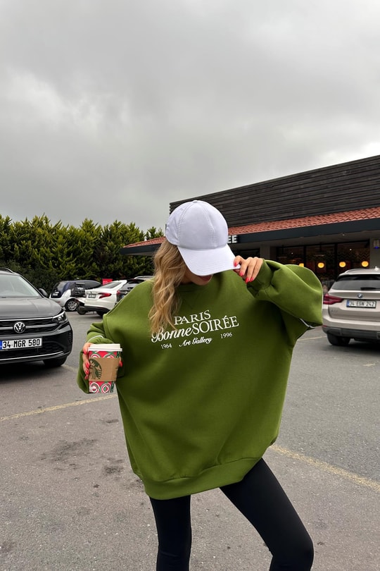 Paris Bonne Sweatshirt Kivi Yeşili