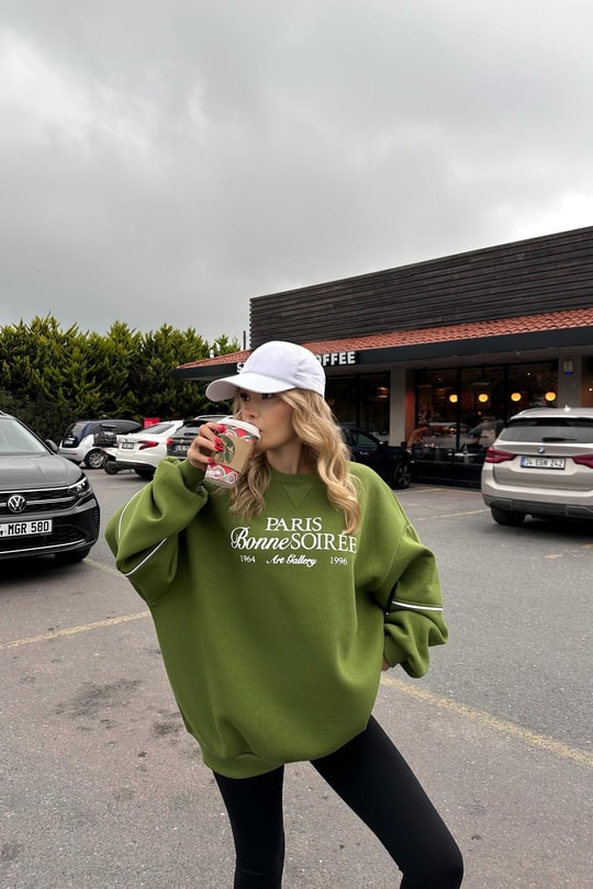Paris Bonne Sweatshirt Kivi Yeşili