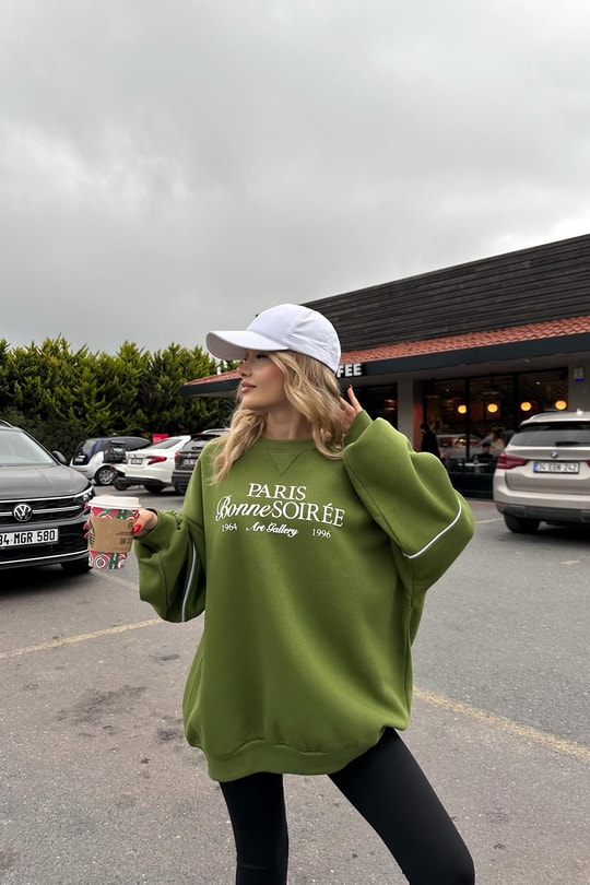 Paris Bonne Sweatshirt Kivi Yeşili