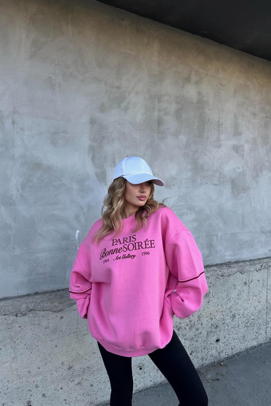 Paris Bonne Sweatshirt Pembe