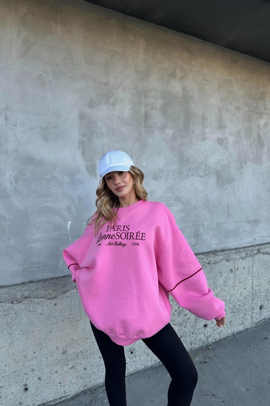 Paris Bonne Sweatshirt Pembe