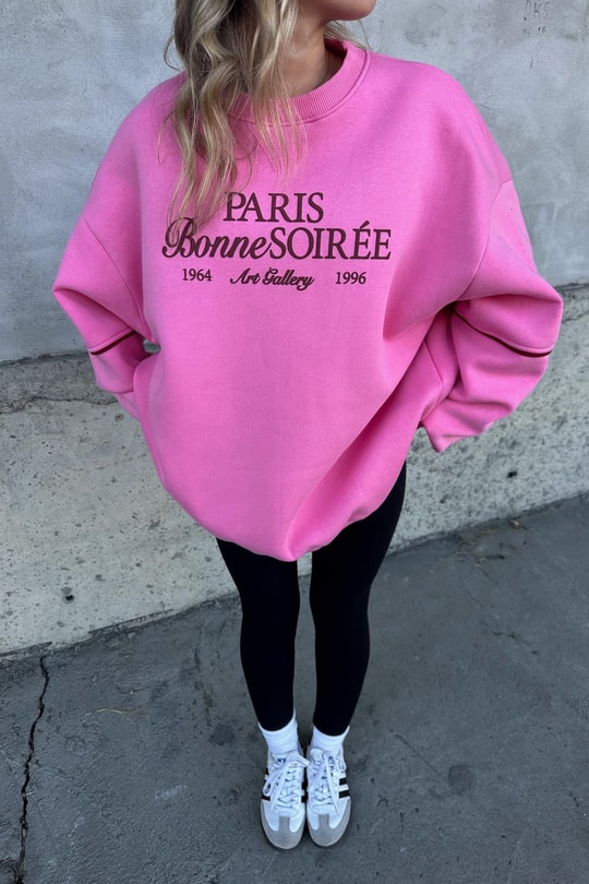 Paris Bonne Sweatshirt Pembe