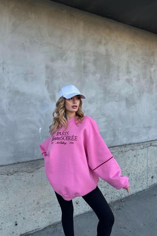 Paris Bonne Sweatshirt Pembe