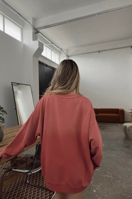 Paris Yıkamalı Sweat Gül Kurusu