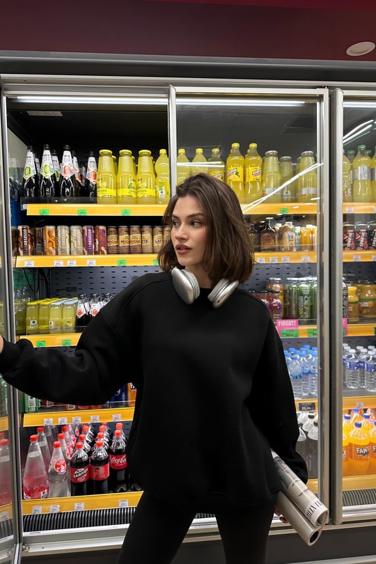 Ribanalı Basic Sweat Siyah