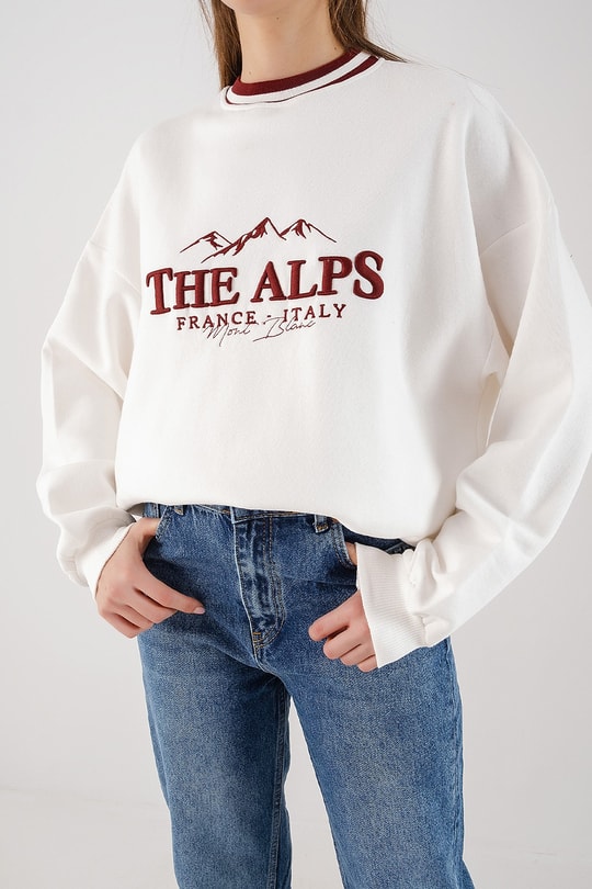 The Alps Ribana Detaylı Sweatshirt Bordo